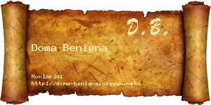 Doma Benigna névjegykártya